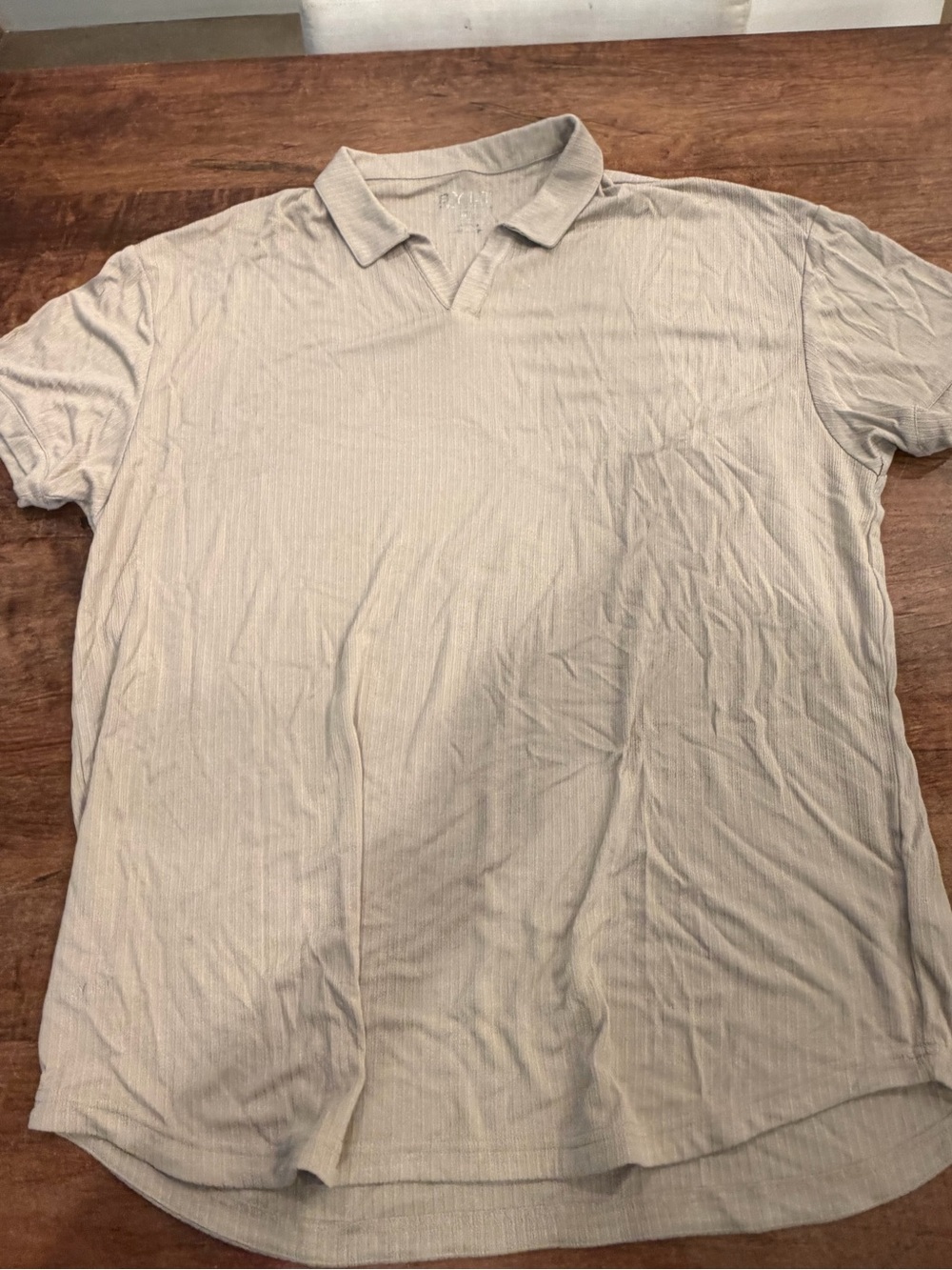 BYLT Basics Short Sleeve Polo Shirt in Light Beige